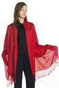 EURKEA Women's Scarf Pashmina Silky Soft Shawls Wraps Stole for Evening, Wedding and Gift - color: Bright Red