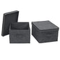 Household Essentials Large Fabric Storage Bins with Lids, Graphite, Set of 2 - color: Graphite