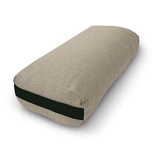 Bean Products Yoga Bolster - Made In The USA With Eco Friendly Materials - Round or Rectangular Support Cushions That Elevate Your Practice - Organic Hemp Cover - color: Natural, size: Rectangular