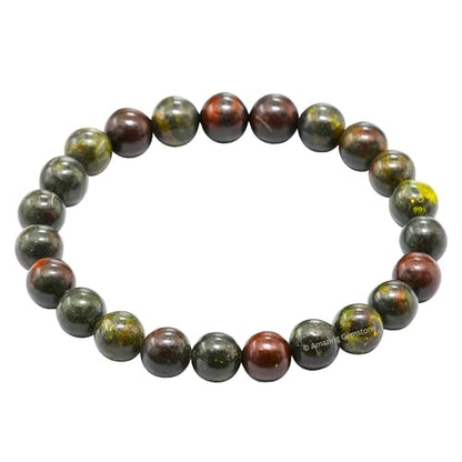 Amazing Gemstone Crystal Bracelet for Women Men's Gifts - Protection Healing Crystal Bracelet - 8mm Gemstone Beaded Stretchable Bracelet Pulseras Para Hombres Mujer Stocking Stuffers Mothers Day Gift (Dragon Bloodstone) - color: Dragon Bloodstone