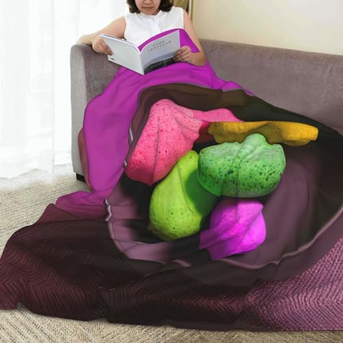 Yoga Meditation Print Fleece Throw Blanket 60" x 80" Plush Flannel Blankets for Sofa Couch Bed