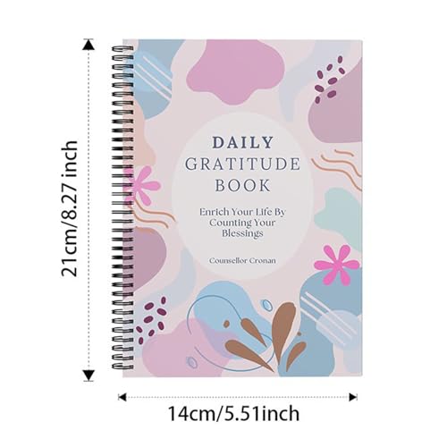 Daily Gratitude Journal Light Weight Portable Planner Notebook for Daily Reflection and Goal Tracking 14x21cm Portable Planner