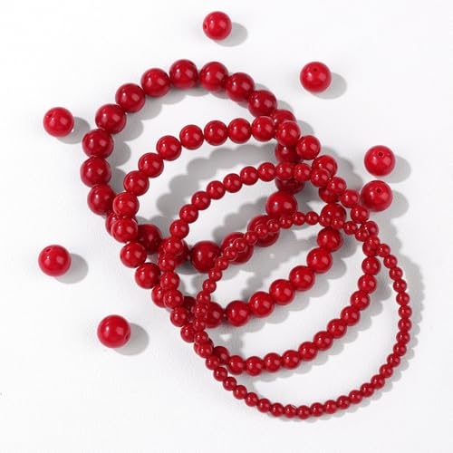 4pcs Beaded Bracelets for Women,Natural Healing Crystal Gemstones Bracelet,Anxiety Stress Relief Bracelet Handmade purple Jewelry Gifts for Women - color: Red agate