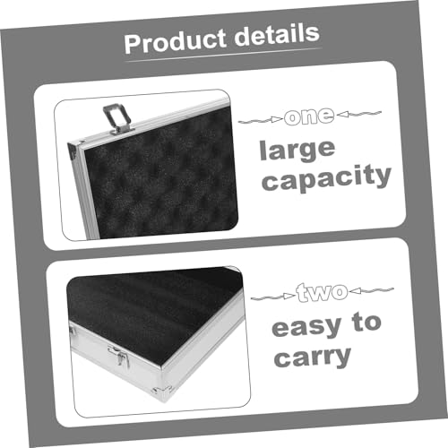 Ipetboom Aluminum Hard Case With Foam, 14x3x8 Inches Metal Tool Container Travel Case Locking Briefcase Case with Foam - color: White