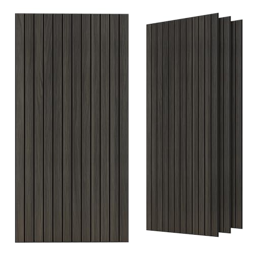 TO-TH Wood-Look Sound Panels, 4 Pack 47.2” x 23.6” Soundproof Wall Panels, Decorative Acoustic Panels,Wood Panels for Wall for Home, Office, Basement, Rustic Walnut - color: Rustic Walnut, size: 4 pcs - 47.2'' * 23.6''