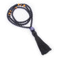 Mala Prayer Beads Necklace for Men - Protection Healing Crystal Beaded Necklace Japa Mala Necklaces with Tassel Natural Stone Jewelry for Meditation and Yoga
