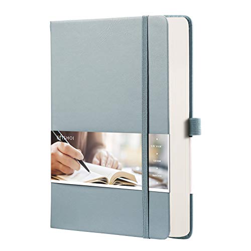 EMSHOI Graph Paper Notebook - 256 Pages A5 Graph Notebook/Journal, Hard Cover, 120gsm Thick Paper, Smooth PU Leather, Inner Pocket, 5.75'' × 8.38''-GrayBlue - color: GrayBlue, size: A5-Graph