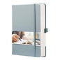 EMSHOI Graph Paper Notebook - 256 Pages A5 Graph Notebook/Journal, Hard Cover, 120gsm Thick Paper, Smooth PU Leather, Inner Pocket, 5.75'' × 8.38''-GrayBlue - color: GrayBlue, size: A5-Graph