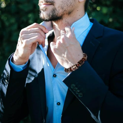 Tibetan Dzi Beads Bracelet Mala Beads Luxury Jewelry Agate Elastic Bracelet Amulet Bangle Attract Good Luck for Women and Men Friend Mother's Day Valentine's Day Christmas Birthdays Gift