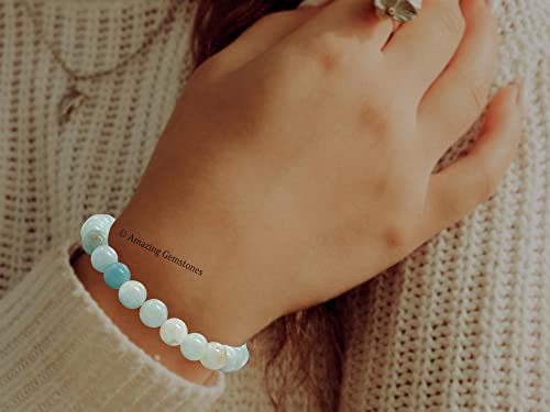 Amazing Gemstone Crystal Bracelet for Women Men's Gifts - Protection Healing Crystal Bracelet - 8mm Gemstone Beaded Stretchable Bracelet Pulseras Para Hombres Mujer Stocking Stuffers Mothers Day Gift (Amazonite) - color: Amazonite