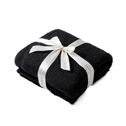 bearberry Super Soft Fluffy Throw Blanket Lightweight Cozy Warm Throw Blankets for Couch Bed Sofa All Season (Black, 53”x71”) - color: Black, size: Throw XL(53″x71″)