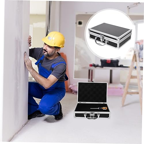 Mikinona Multi Functional Aluminium Tool Case Portable Hard Briefcase for Men Capacity Storage Box with Safety Clasp for Daily Use and Organizing Gadgets