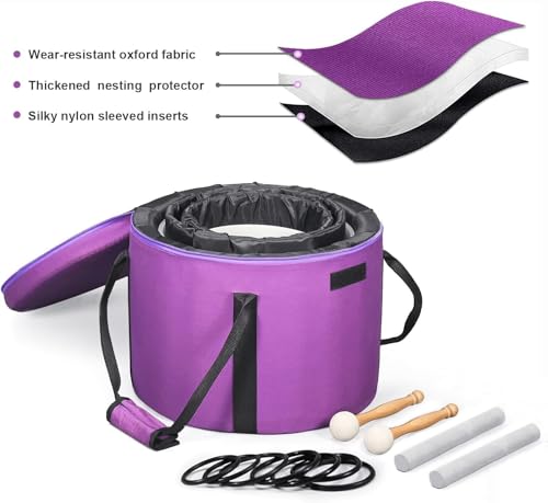 Two Carry Case Bags for 6-12 inch Crystal Singing Bowl Set with Handle Carrying Cases Padded Travelling Bag - size: 6-12 set