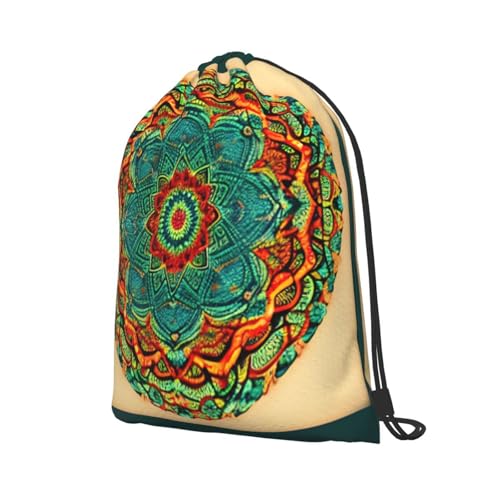 Mandala Drawstring Backpacks Polyester Bag For Yoga Meditation Fitness