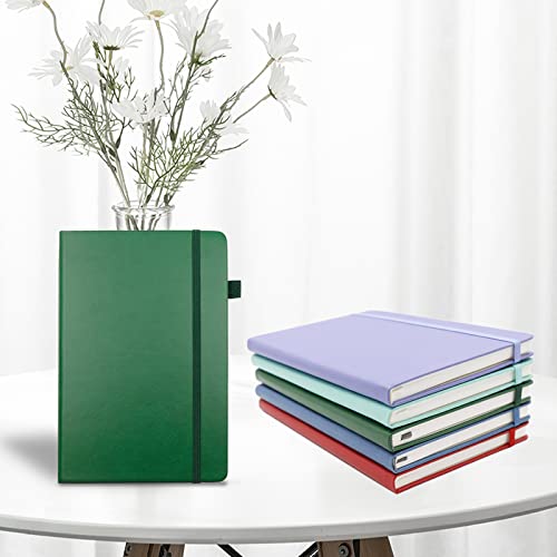Lined Journal Notebooks with Pen Loop, Hardcover Notebook Journal for Work, 100Gsm Premium Thick Paper with Inner Pocket, Medium 5.7"x8.4", （Dark-Green, Ruled） - color: Dark-green