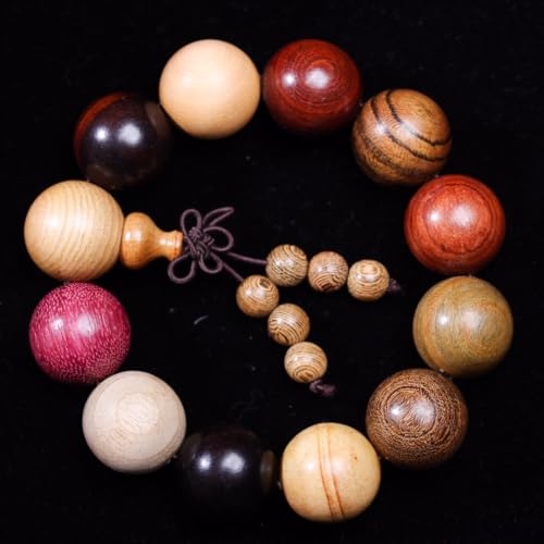 Zen Dear Unisex Natural Colorful Wood Buddhist Prayer Beads Bracelet Necklace Tibetan Mala Prayer Beads - style: 20mm 12beads