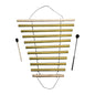 Menolana Wind Chime 9 Note Wood with Nice Tone Meditation Chime Bell Instrument Percussion Single Row Bar Chimes for Classroom Office, gold - color: Gold