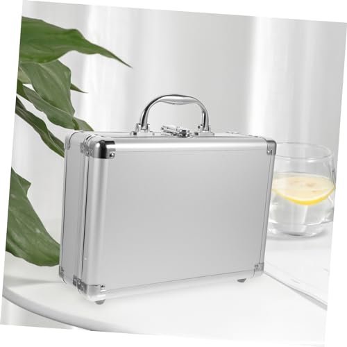 TEHAUX Aluminum Alloy Toolbox Sponge Insert Portable Hard Storage Case for Tools and Equipment Outdoor Carrying for Home and Travel Use
