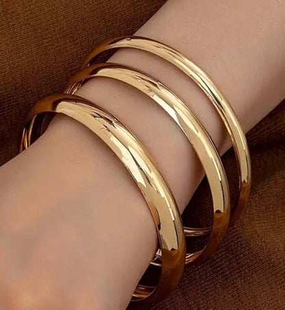 Chunky Gold Bangle Bracelets for Women, Dainty 14k Gold Plated Big Stackable Bangles Set, Trendy Statement Cuff Bracelet Stack Fashion Jewelry Gifts - style: 5 Gold african bangles