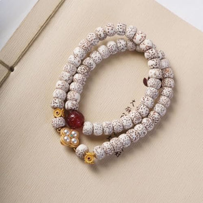 Natural Star Moon Bodhi Bracelet for Women Men Double-loop Winding Star Moon Bead Bracelet Meditatioon Healing Anxiety Relief Energy Buddha Bead Bracelets Birthday Gift - color: Bodhi 124