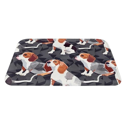 Beagle Patterns Printed Flannel Non - Slip Floor Mat 16x24in - Soft Plush Microfiber Rug for Every Indoor Space - color: Beagle Patterns