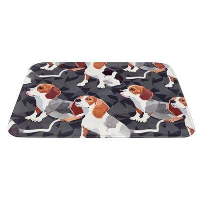 Beagle Patterns Printed Flannel Non - Slip Floor Mat 16x24in - Soft Plush Microfiber Rug for Every Indoor Space - color: Beagle Patterns