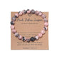 Pingyongchang Stress Relief Anxiety Yoga Bracelet,Crystal Stone Mantra Bracelets for Women Natural Beaded birthday Gifts Inspirational Bracelet for Men - color: Pink
