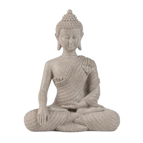 Buddha Statue for Home Decor Beige White-Buddha Statue Large for Spiritual 10.2''-Buddha Decor for Living Room-Buddha Statues for Zen Decor –Indoor Buddha Gift for Shrine , Meditation or Relaxation - color: Beige White Buddha Statue