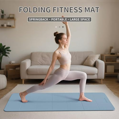 7-Fold Yoga Mat 70"x24" - 1/2 Inch Thick Folding Exercise Mat, Compact Non-Slip TPE Mat for Travel, Storage, Yoga & Home Gym, Lightweight & Portable
