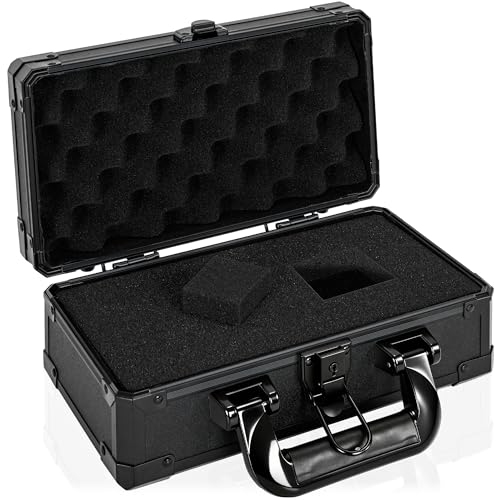 11 Inch Carrying Case With Customizable Pre-Diced Foam, Aluminum Case, Aluminum Alloy Sturdy Build, Storage Case for Microphone, Equipment, Camera, Tools, Recorder, etc - size: 11.1x5.9x5.5 Inch