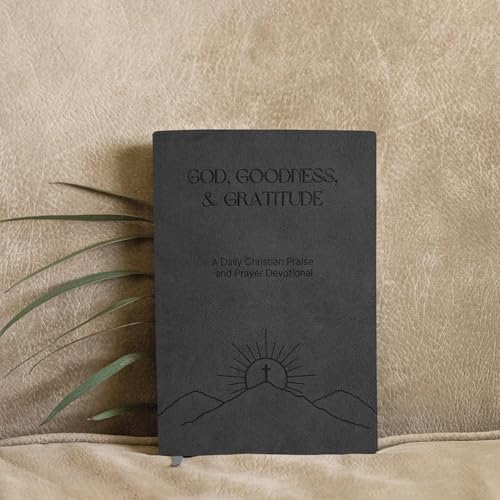 Christian Devotional Journal - God, Goodness & Gratitude - 2026 Faith-Based Gratitude and Prayer Journal for Daily Prayers, Bible Study, and Spiritual Growth - Black Leather Hardcover - color: Black