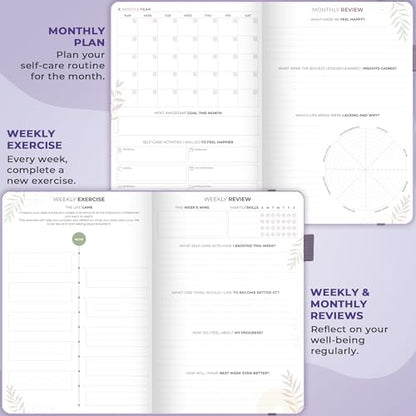 Clever Fox Self-Care Journal Premium – Daily Gratitude & Mental Health Notebook for Women – Reflection & Personal Development Journal (Lavender) - color: Lavender