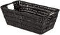 Whitmor 6500-2712-BLK Rattique Small Shelf Black Tote Basket - color: Black, size: Small