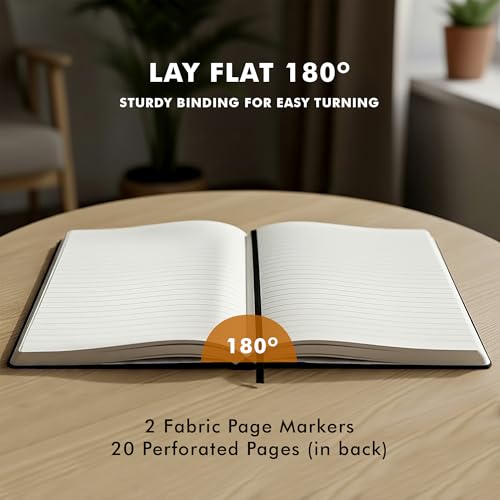 Realizations Journaling Notebooks with Pen Holder | Lined Notebook | 222 Pages Notebook Journal with 100 GSM Paper | Journal Notebooks for Work - color: Black