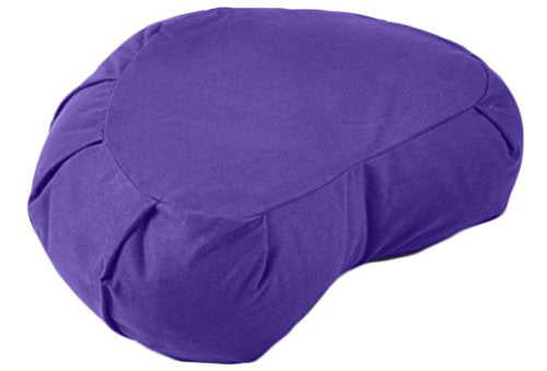 YogaAccessories Crescent Cotton Zafu Meditation Cushion - color: Purple