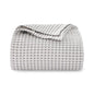 Lightweight Cotton Waffle Blanket Twin Size, Modern Two-Tone Check Pattern, Soft & Breathable for Bed, Couch, Sofa, All Seasons –Gray/White, 60"x80" - color: Gray/White, size: Twin