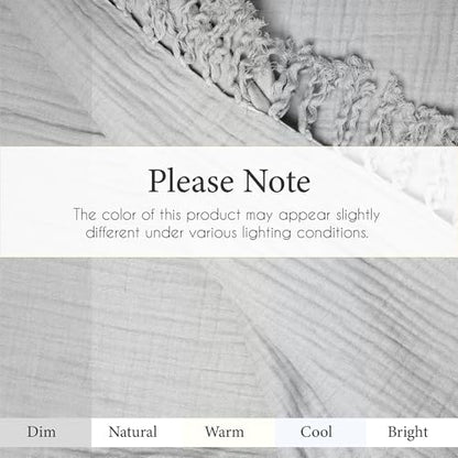 Salt Earth 100% Cotton Muslin Throw Blanket, Gauze Blanket 50"X60" Throw with Tassel 4 Layered for Couch, Bed, Living Room, Lightweight & All Seasons Blankets & Throws, Skin Friendly(Scottish Grey) - color: Scottish Grey, size: 50"X60" Throw