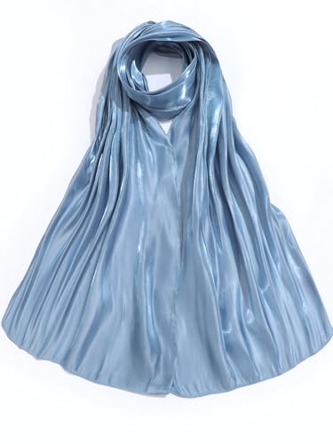Geyoga Women's Scarf Shawls and Wraps for Evening Dress Fashion Scarf for Wedding Bridesmaid Ramadan Gifts - color: Light Blue