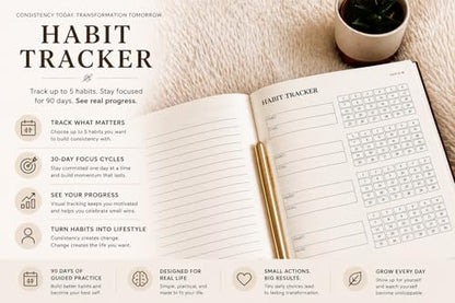 The Daily Memento Journal - 90 Day Guided Gratitude & Reflection Journal for Self Care, Mindfulness, Habit Tracking, and Personal Growth for Men & Women - THE SERENDIPITY WAY (Black) - color: Black