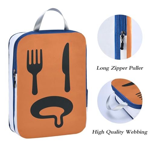 Stackable 3 Set Packing Travel Bags Polyester Travel Bags for Luggage, Hungry Fork Look (3 Set) - color: Hungry Fork Look