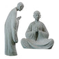 GALPADA 2pcs Stone Monk Statue Zen Garden Figurines for Indoor and Outdoor Decor Stone Material Charming Monk Sculptures for Home and Aquarium Decoration