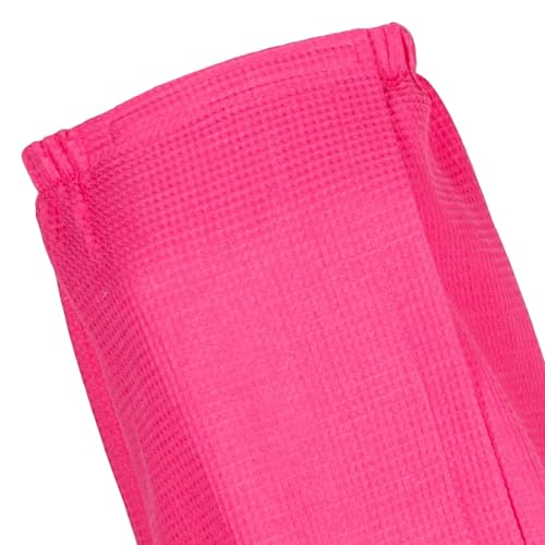 Women's Waffle Weave Spa Wrap - Lightweight, Breathable, One-Size-Fits-Most (29" Long) - color: Hot Pink
