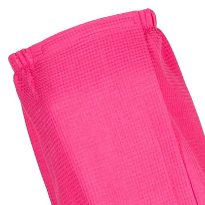 Women's Waffle Weave Spa Wrap - Lightweight, Breathable, One-Size-Fits-Most (29" Long) - color: Hot Pink
