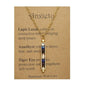 Crystal Intention Necklace for Women – Colorful Gemstone Bar Pendant on Gold Chain with Meaningful Wish Card - style: Anxiety
