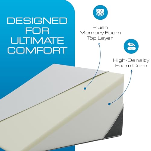 Kolbs Bed Wedge Pillow for Sleep Apnea, FSA Eligible Acid Reflux, and Back Pain Relief, with Chic Jacquard Cover - Headboard Wedges for Sleeping (Extra Wide 12" Height) - size: Extra Wide 12" Height