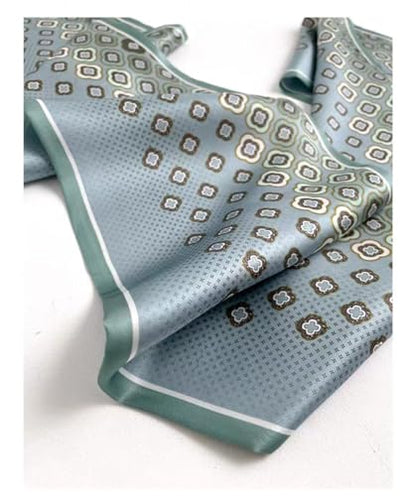 100% Silk Scarf for Women 59”*6.3” Long Shawls for Headscarf and Neck- Oblong Hair Wraps with Gift Packed - color: Blue
