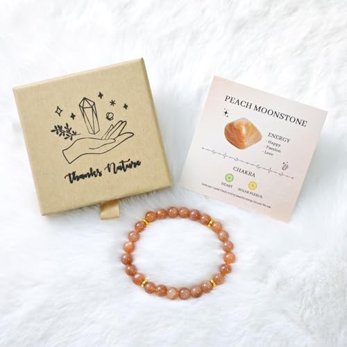 8mm Beaded Bracelet - Calming Natural Healing Crystal Stretch Bracelet for Women and Men - Handmade Semi-Precious Gemstone with Positive Energy