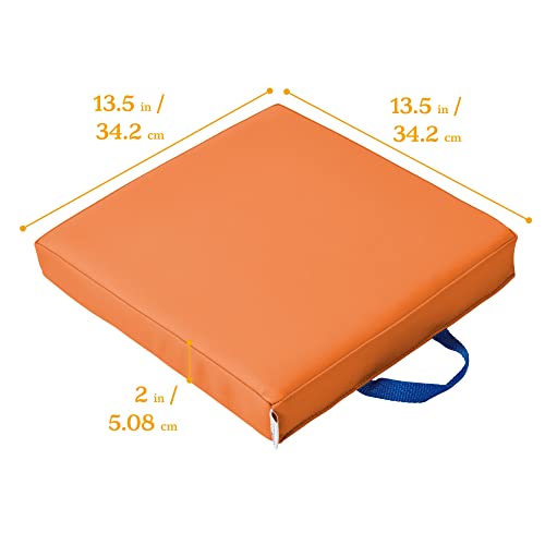ECR4Kids SoftZone Floor Cushions, Square, Flexible Seating, Orange, 6-Piece - color: Orange