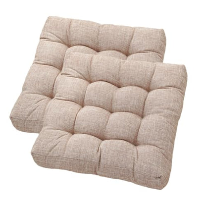 Floor Pillow Cushions Set of 2, Square Large Pillows Seating for Adults, 18 Inch Memory Foam Meditation Cushion for Yoga, Living Room