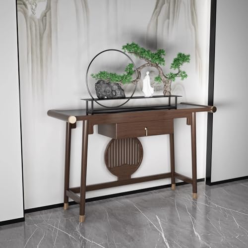 Meditation Altar Table Chinese Solid Wood Entrance Table, Home Zen Offering Table, Modern Living Room Buddha Statue Display Table Tea Table Small Table (Size : M130cm) - size: M130cm